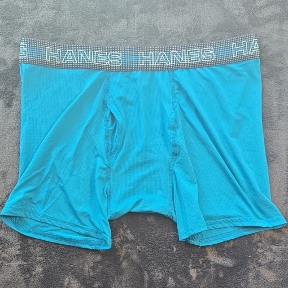 Hanes Blue Boxer Briefs with Elastic Waistband